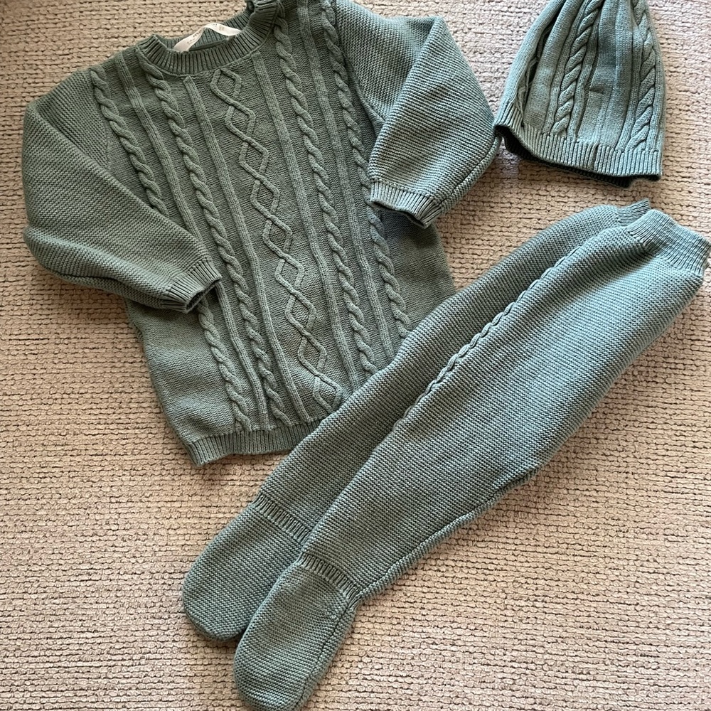 Mayoral knit outfit sage green